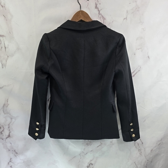 Lioness Blazer Womens XS Black Double Breasted Jacket Stretch Buttons Palermo - Picture 7 of 14